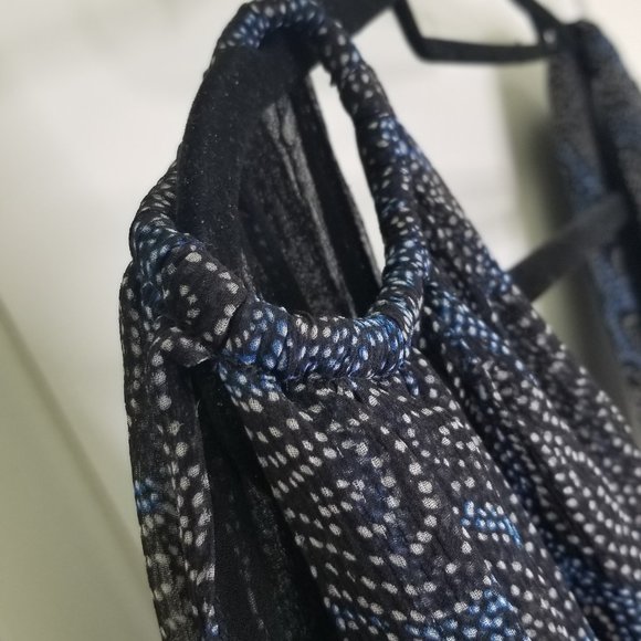 NWT Isabel Marant Etoile Estelle Plunging V-Neck Dress Black Blue White Dots 38 - Picture 5 of 11